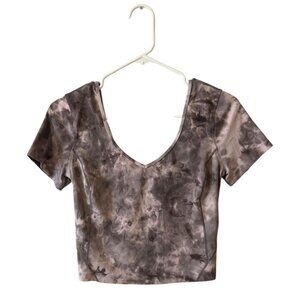 Lululemon Align T-Shirt Diamond Dye Mink Bery Lunar Rock Shadow Grey Size 6